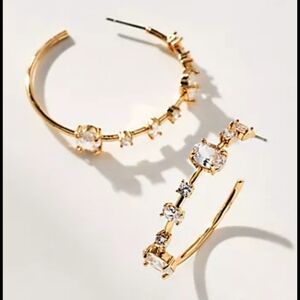 Anthropologie Cz  Hoop Earrings.